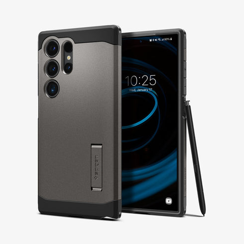 ACS07300 - Galaxy S24 Ultra Case Tough Armor in Black showing the back